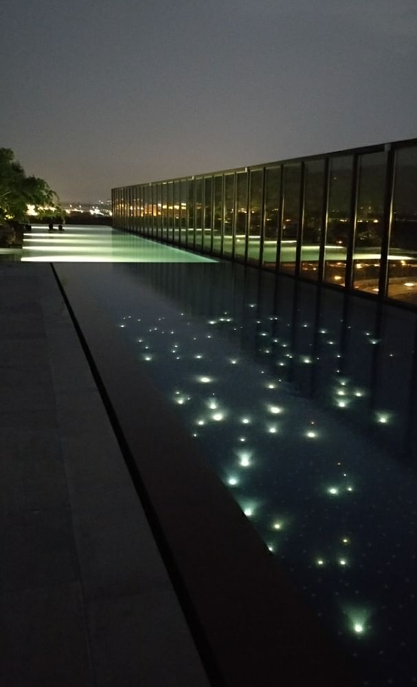 Night,Light,Architecture,Water,Reflection,Lighting,Sky,Line,Design,Reflecting pool