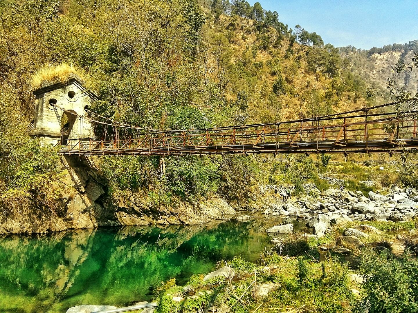 Bridge,Nature,Natural landscape,Suspension bridge,Wilderness,Rope bridge,Mountain,River,Landscape,Rural area