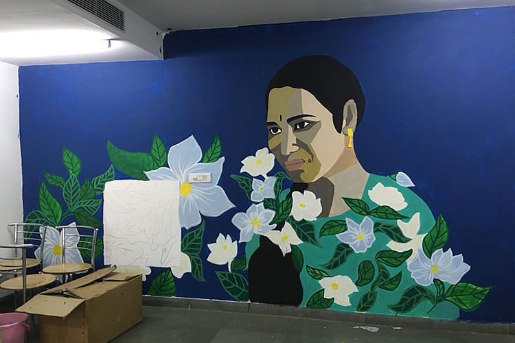 Mural,Art,Plant,Flower,Room,Animation,Visual arts,Artwork,Illustration