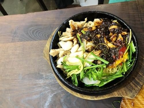 Dish,Cuisine,Food,Ingredient,Produce,Vegetarian food,Recipe,Bibimbap,Namul,Meat