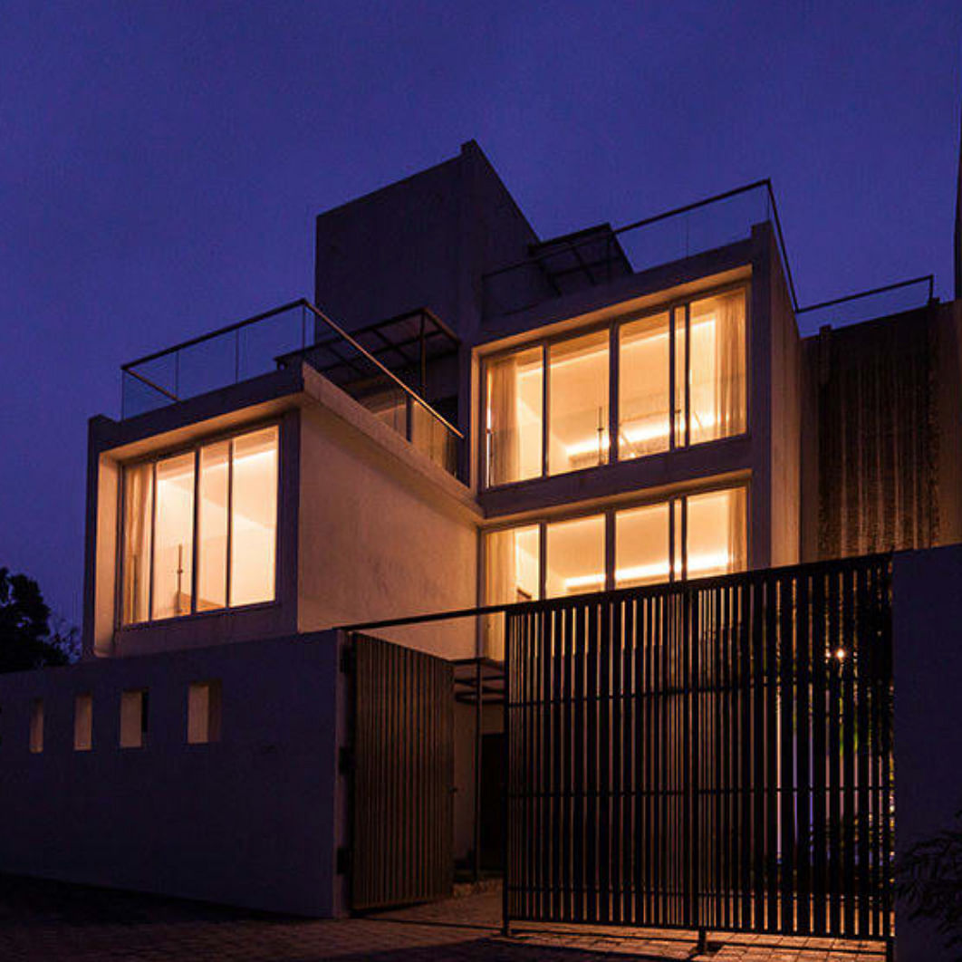 Architecture,House,Blue,Property,Home,Building,Light,Purple,Lighting,Facade