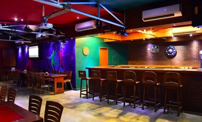 Function hall,Building,Room,Interior design,Nightclub,Bar,Pub,Restaurant,Table,Music venue