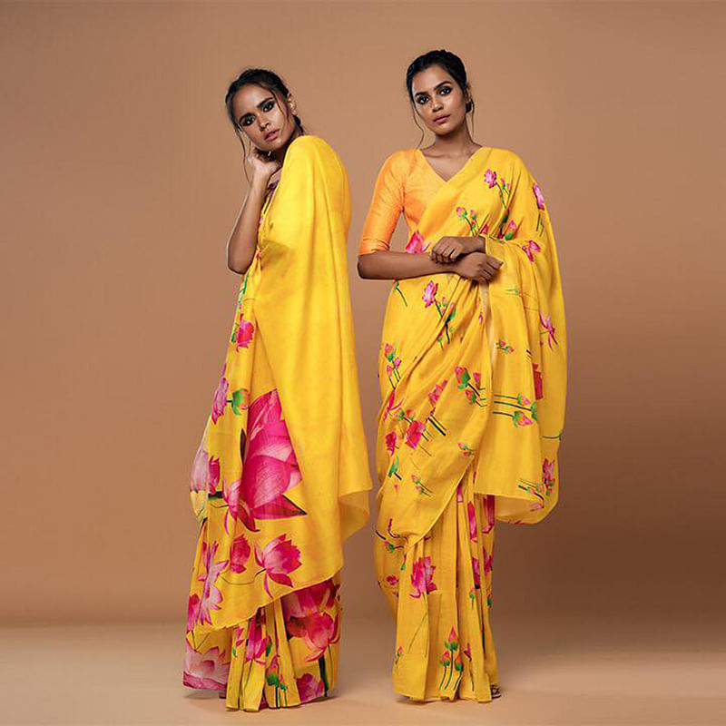 Clothing,Yellow,Fashion model,Formal wear,Sari,Fashion design,Fashion,Textile,Dress,Peach