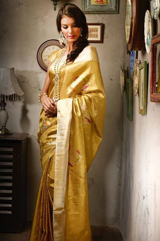 Clothing,Yellow,Sari,Silk,Fashion model,Textile,Formal wear,Fashion design