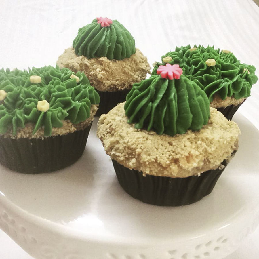 Cupcake,Cake,Flowerpot,Food,Dessert,Icing,Buttercream,Leaf,Cake decorating,Muffin