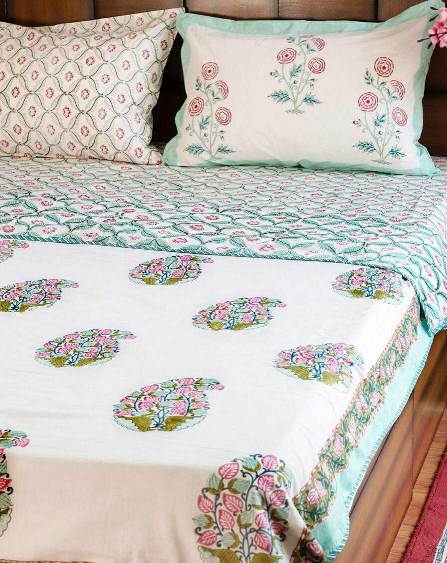 Bedding,Bed sheet,Textile,Pillow,Furniture,Cushion,Bed,Pink,Linens,Turquoise