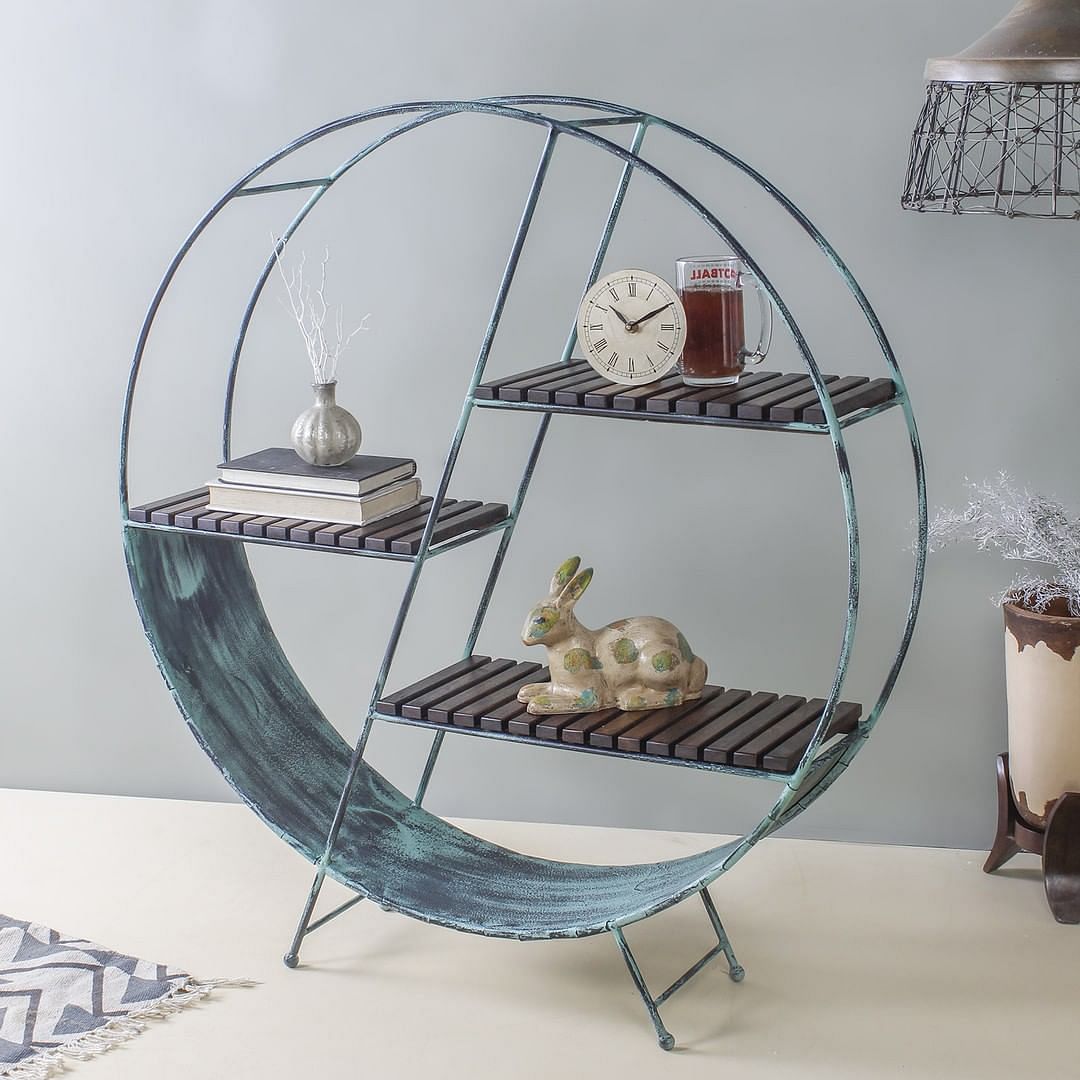 Shelf,Cage,Furniture,Iron,Shelving,Table,Room,Interior design,Metal,Oval