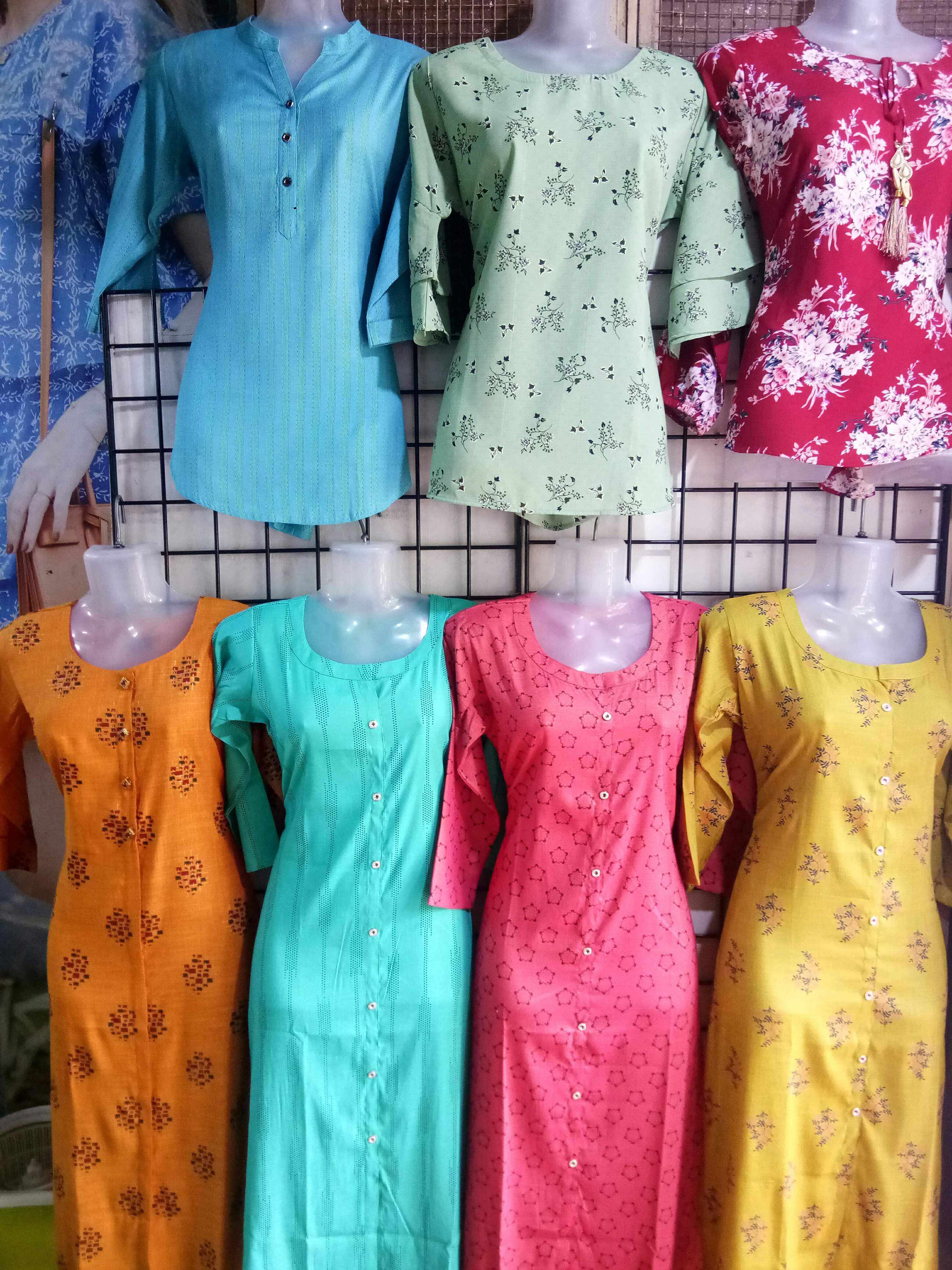 Clothing,Blue,Dress,Yellow,Pink,Pattern,Boutique,Day dress,Pattern,Textile