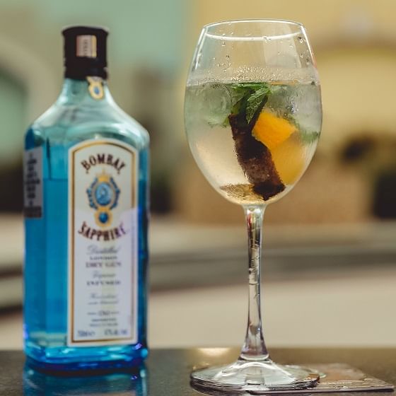 Alcoholic beverage,Drink,Distilled beverage,Liqueur,Gin and tonic,Alcohol,Bottle,Glass,Classic cocktail,Cocktail