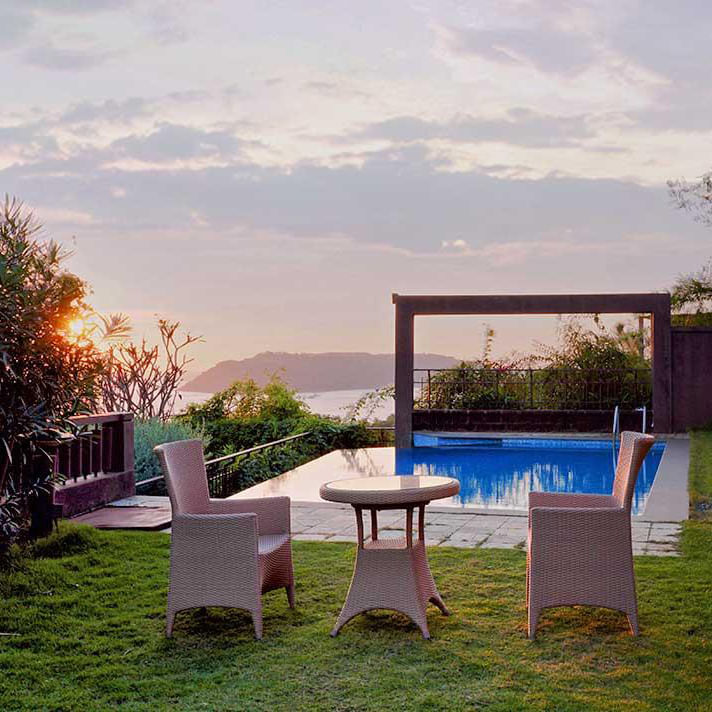 Sky,Furniture,Property,Table,Backyard,Outdoor furniture,Tree,Real estate,Morning,Chair