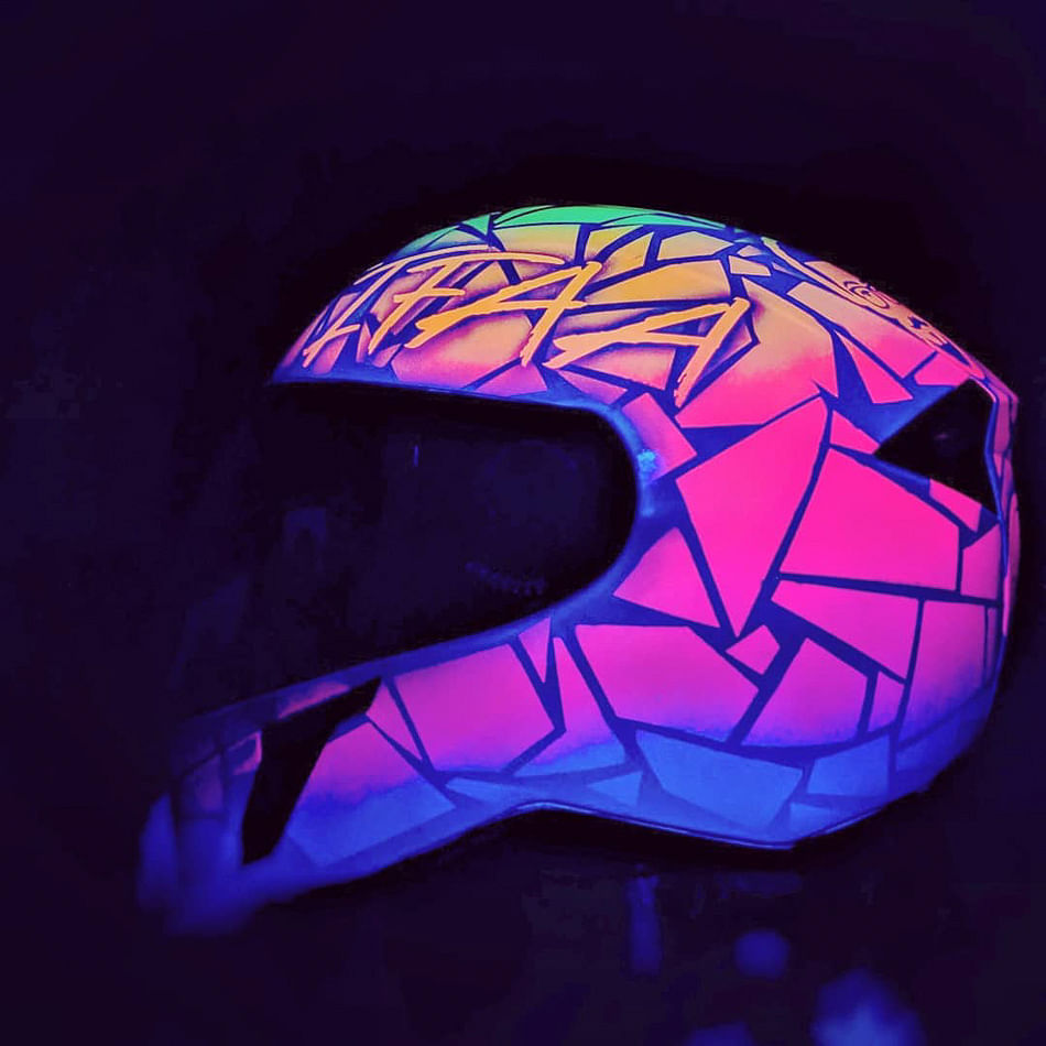 Purple,Violet,Helmet,Electric blue,Psychedelic art,Graphic design,Graphics,Art