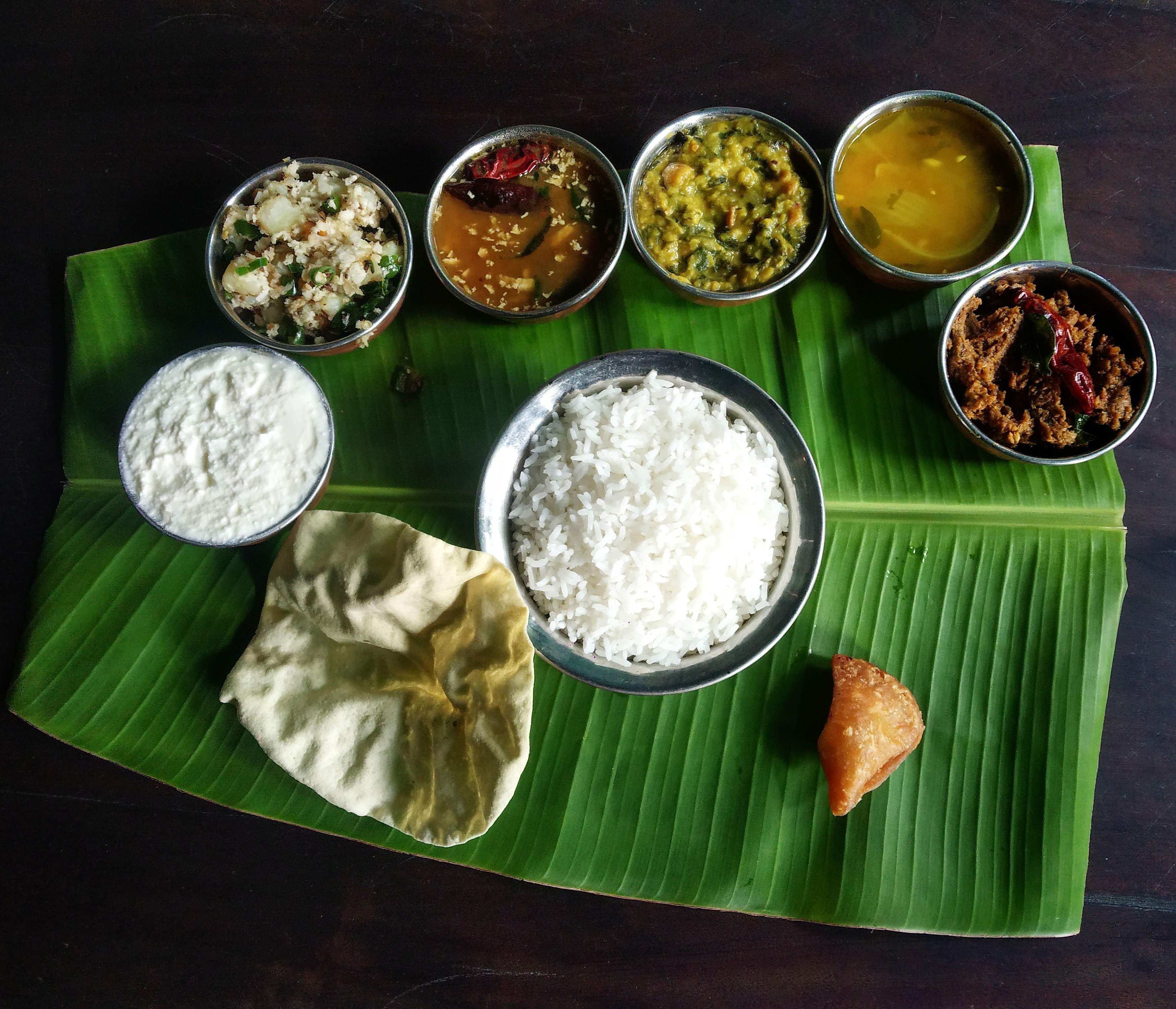 Food,Sadya,Dish,Cuisine,Andhra food,Ingredient,Chutney,Tamil food,Indian cuisine,Vegetarian food