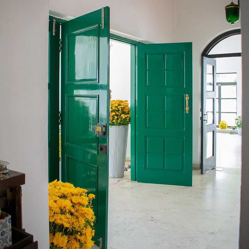 Green,Yellow,Door,Turquoise,Room,Interior design,Home door,Furniture,Architecture,House