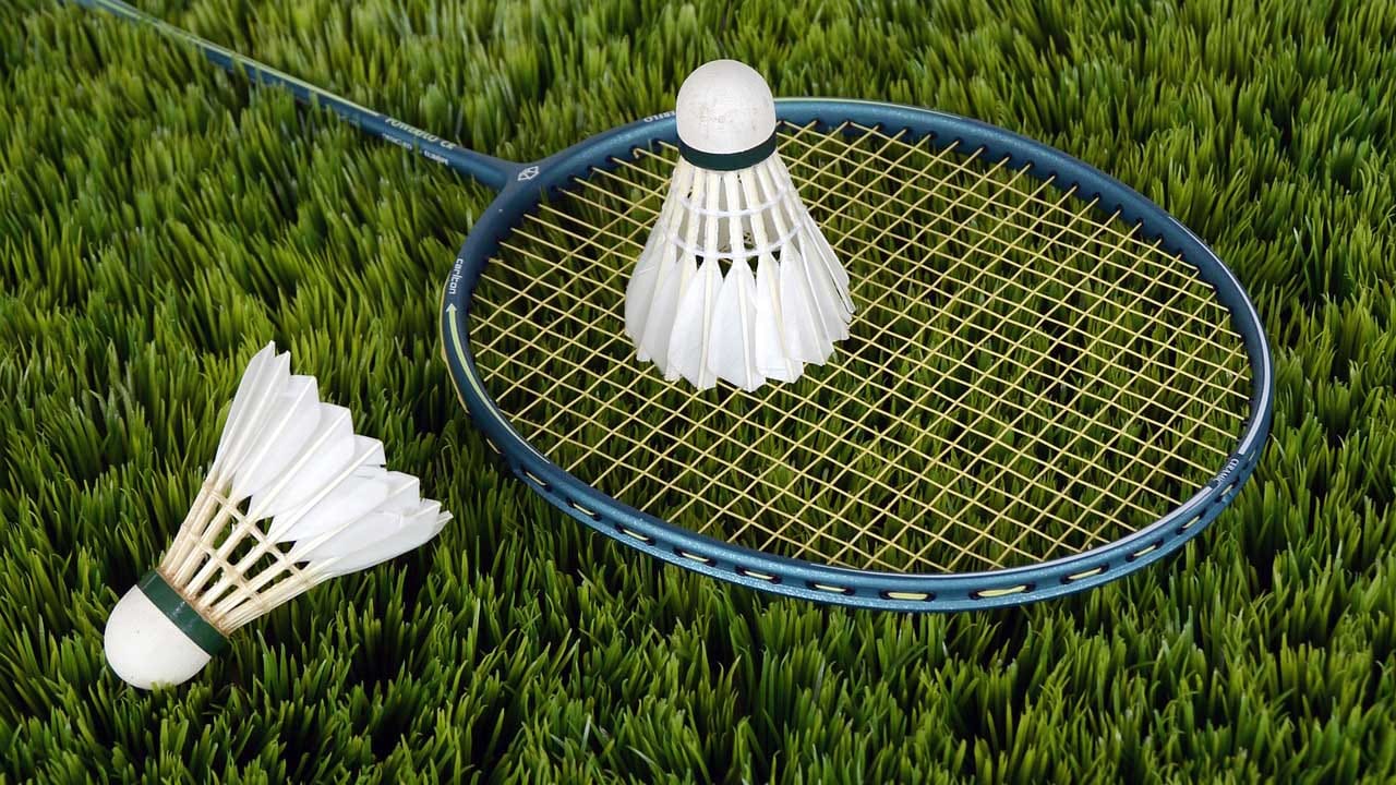 Shuttlecock,Racquet sport,Badminton,Strings,Tennis racket,Racket,Grass,Tennis,Sports equipment,Soft tennis