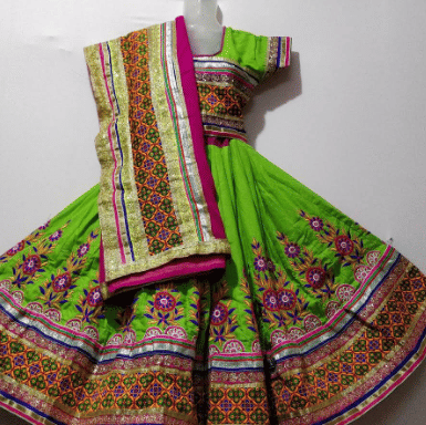 Green,Clothing,Magenta,Pink,Maroon,Purple,Embroidery,Textile,Yellow,Sari