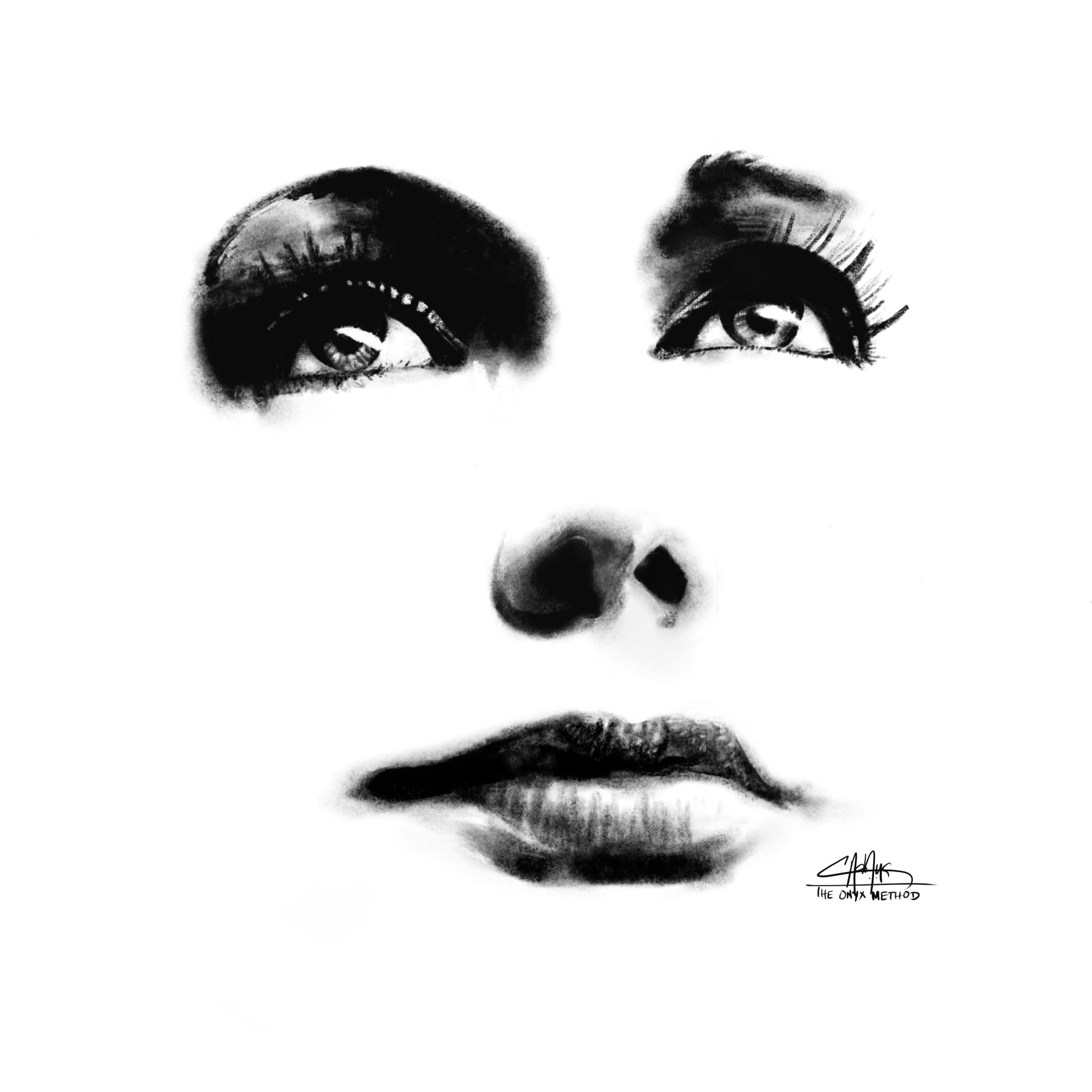 Face,Eyebrow,Nose,Eyelash,Eye,Head,Beauty,Lip,Organ,Black-and-white
