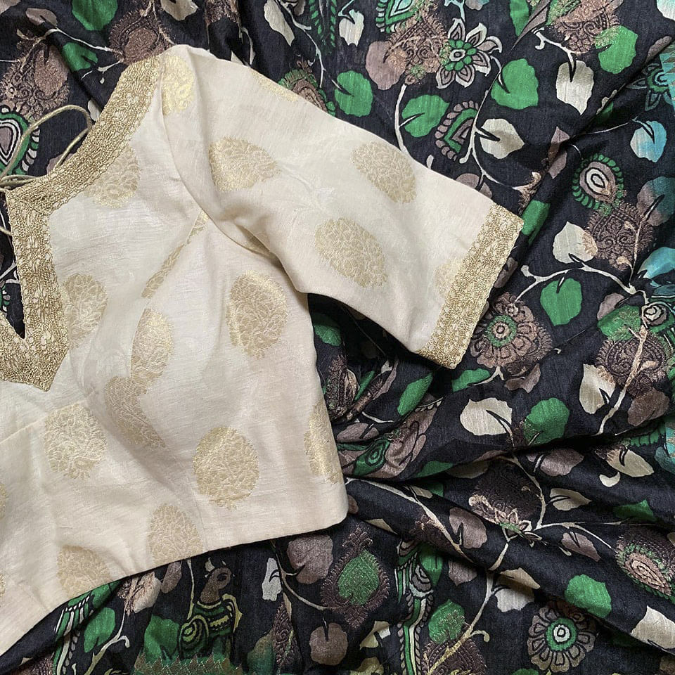 Green,Pattern,Textile,Design,Beige,Dress,Visual arts,Silk,Motif,Linens