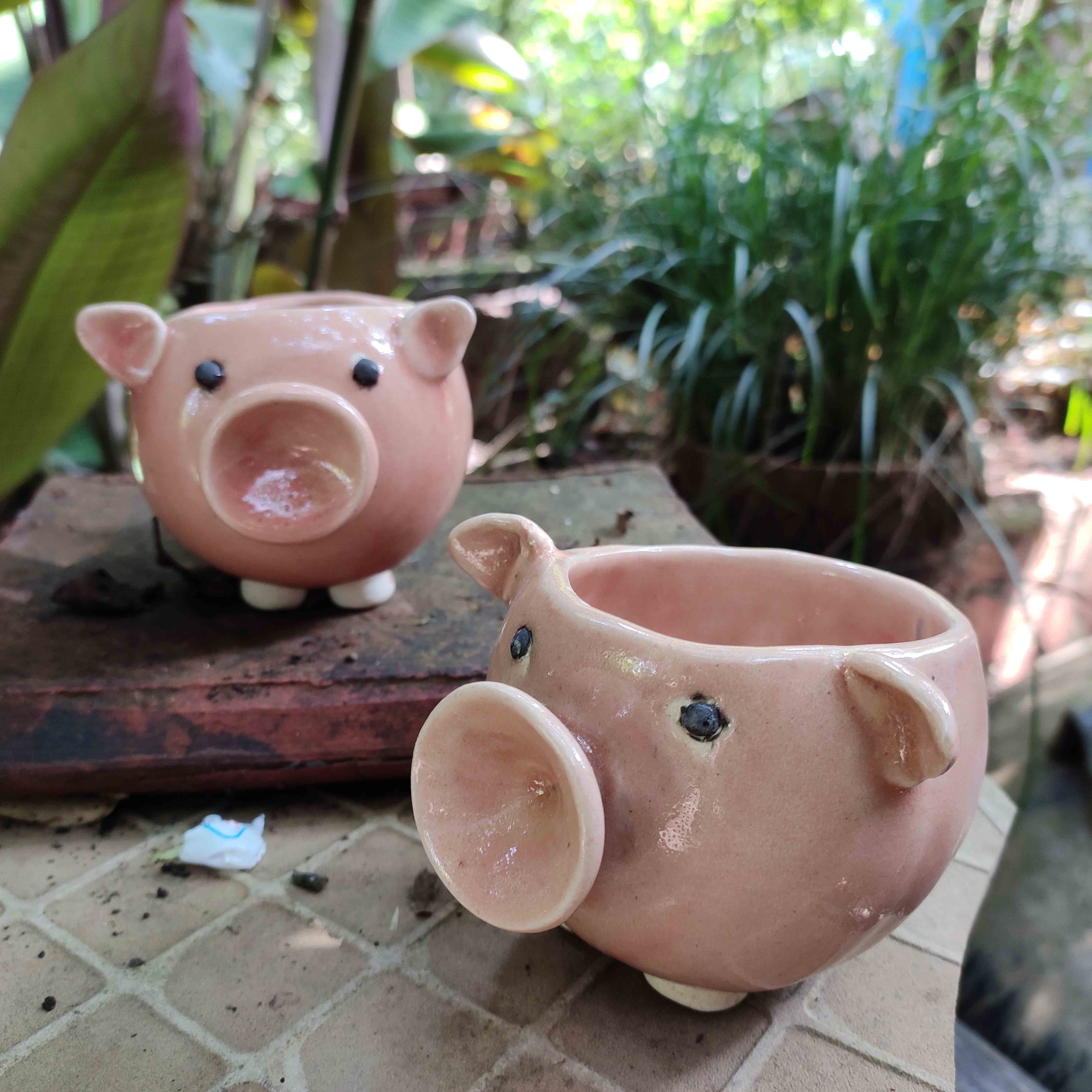 Domestic pig,Flowerpot,Pottery,Pink,Saving,Ceramic,Suidae,Piggy bank,Snout,Clay
