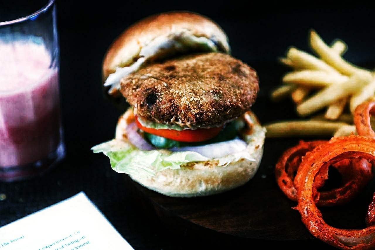 Food,Dish,Hamburger,Cuisine,Veggie burger,Buffalo burger,Slider,Ingredient,Salmon burger,Finger food