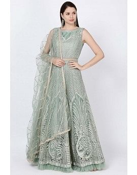 Clothing,Dress,Gown,White,Green,Aqua,Blue,Turquoise,Pink,A-line