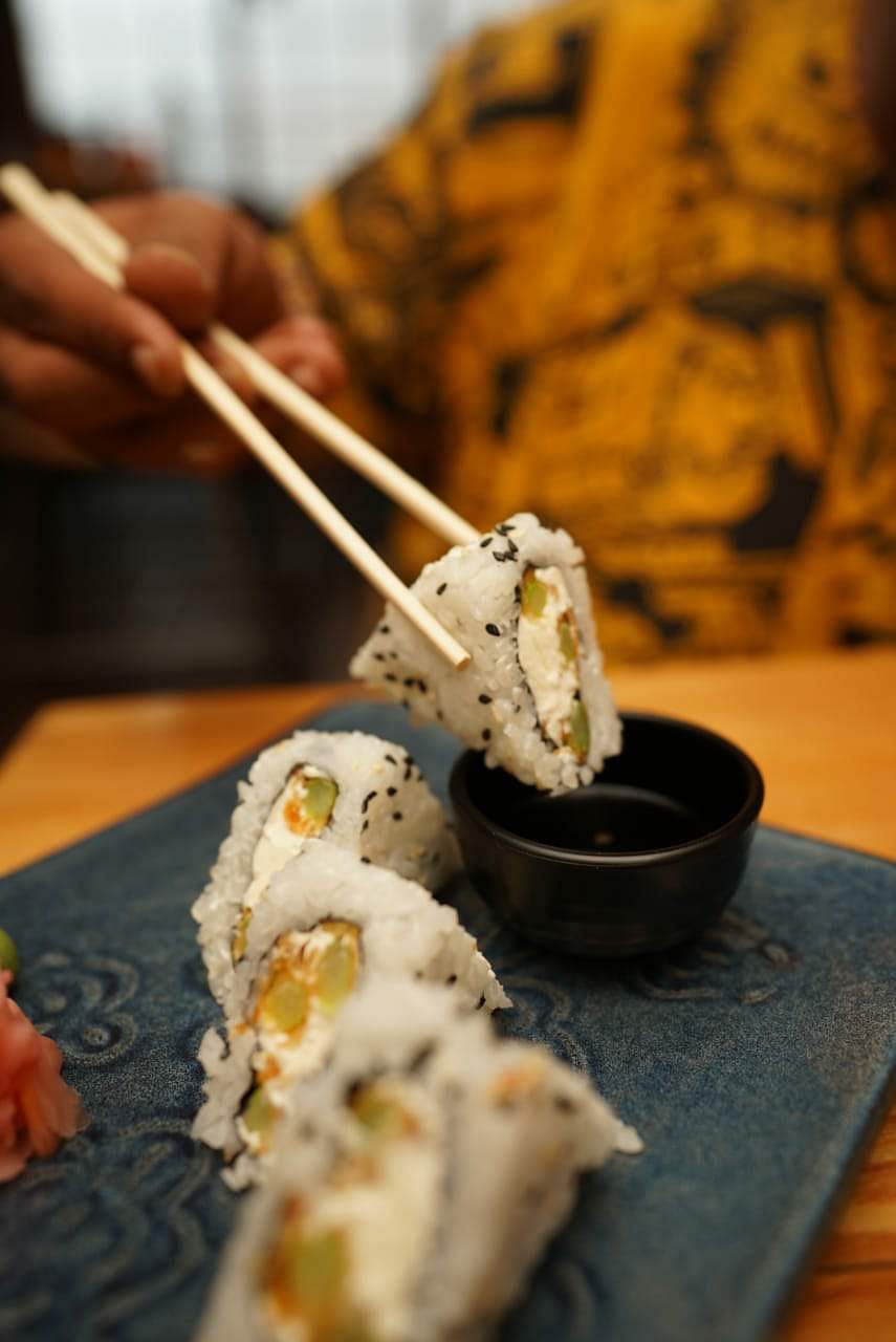 Dish,Food,Cuisine,Sushi,Chopsticks,California roll,Comfort food,Ingredient,Japanese cuisine,Tableware