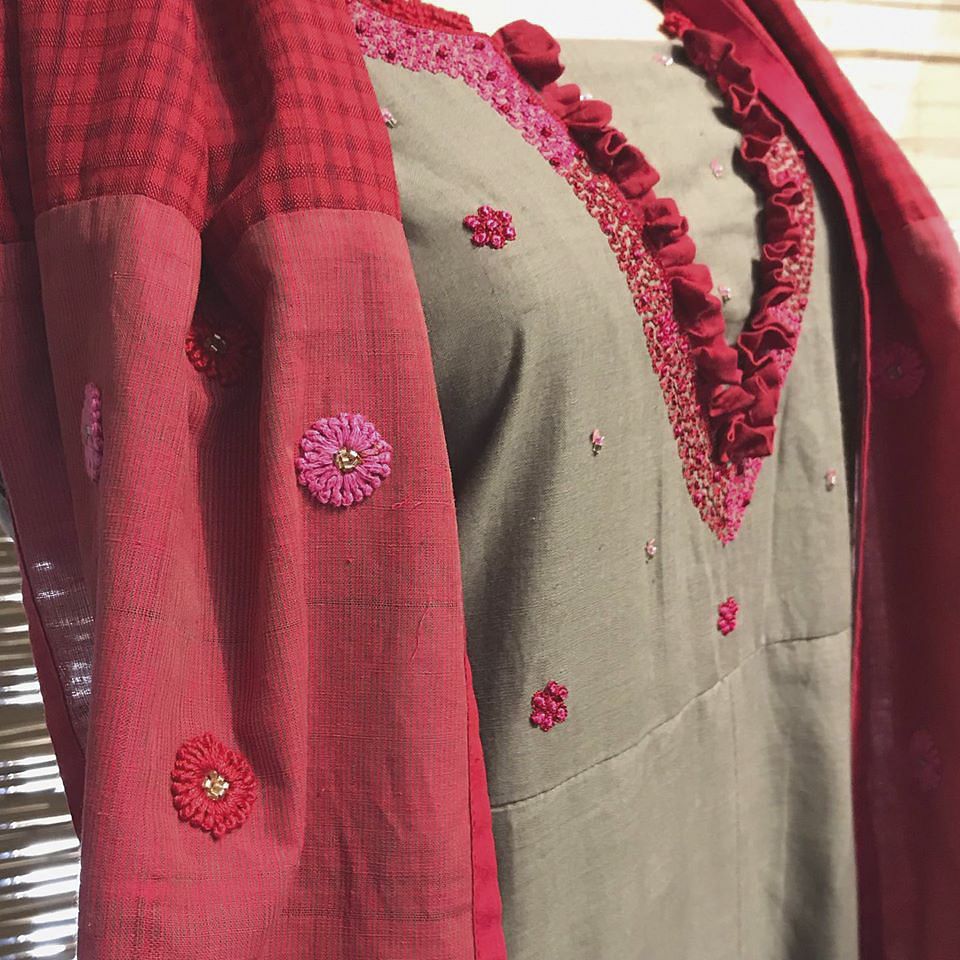 Clothing,Pink,Magenta,Maroon,Embroidery,Outerwear,Peach,Textile,Sleeve,Robe