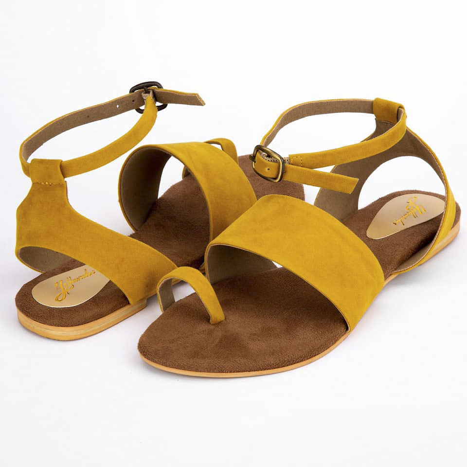 Footwear,Sandal,Yellow,Tan,Brown,Shoe,Beige,Leather,Strap