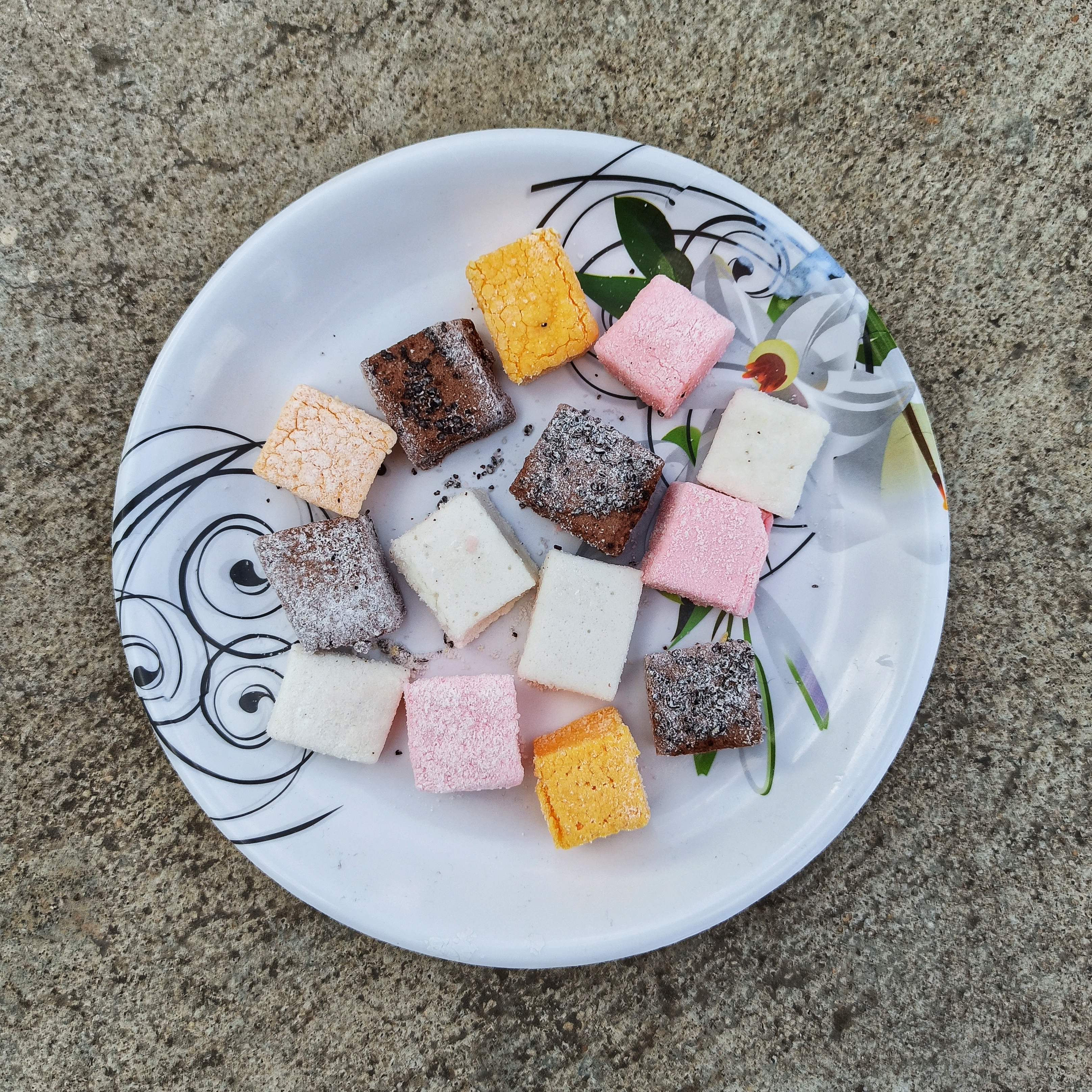 Food,Dish,Cuisine,Turkish delight,Plate,Ingredient,Dishware,Sweetness,Marshmallow,Recipe