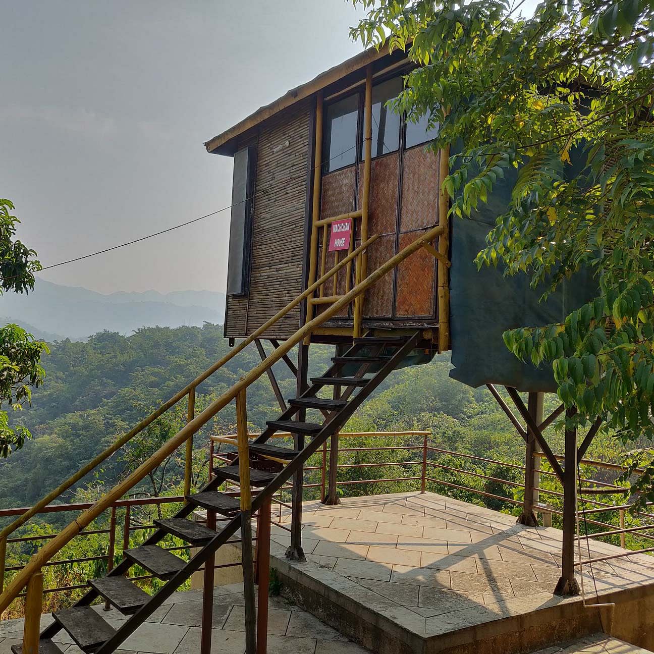 Tree,House,Architecture,Stairs,Building,Landscape,Plant,Hill station,Home,Facade