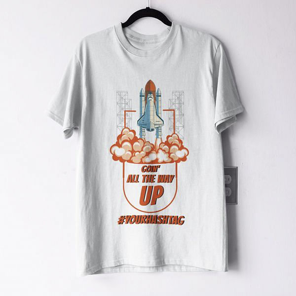 T-shirt,White,Clothing,Active shirt,Sleeve,Orange,Product,Top,Font,Neck