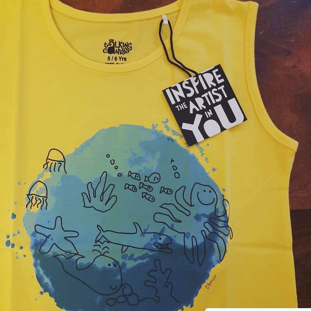 Clothing,Blue,Yellow,T-shirt,Product,Baby & toddler clothing,Sleeveless shirt,Outerwear,Font,Active tank