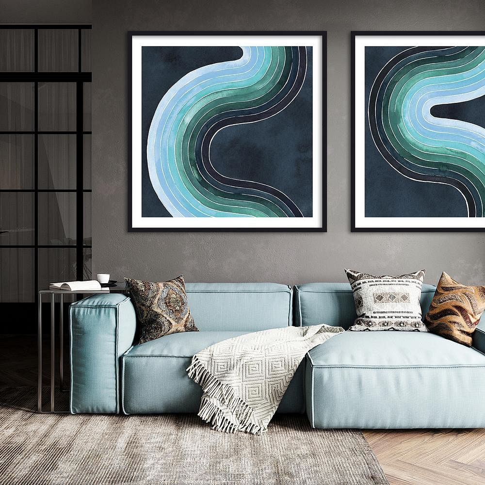 Aqua,Turquoise,Teal,Room,Green,Wall,Furniture,Interior design,Modern art,Turquoise