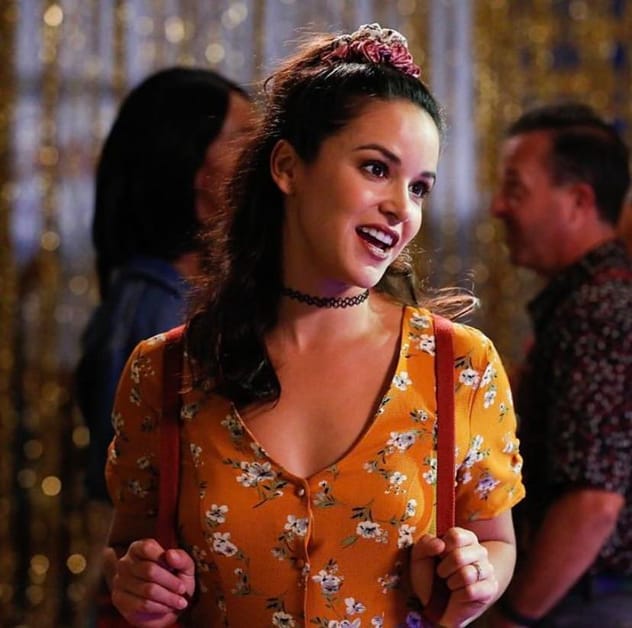 amy santiago red dress WornOnTV: Amy's pink v-neck dress on Brooklyn Nine-Nine | Melissa Fumero