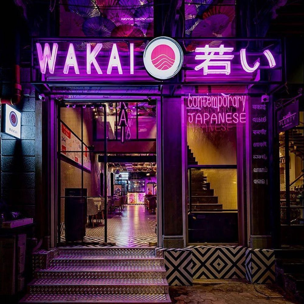 Purple,Violet,Building,Magenta,Stairs,Facade,Door,City,Neon,Signage