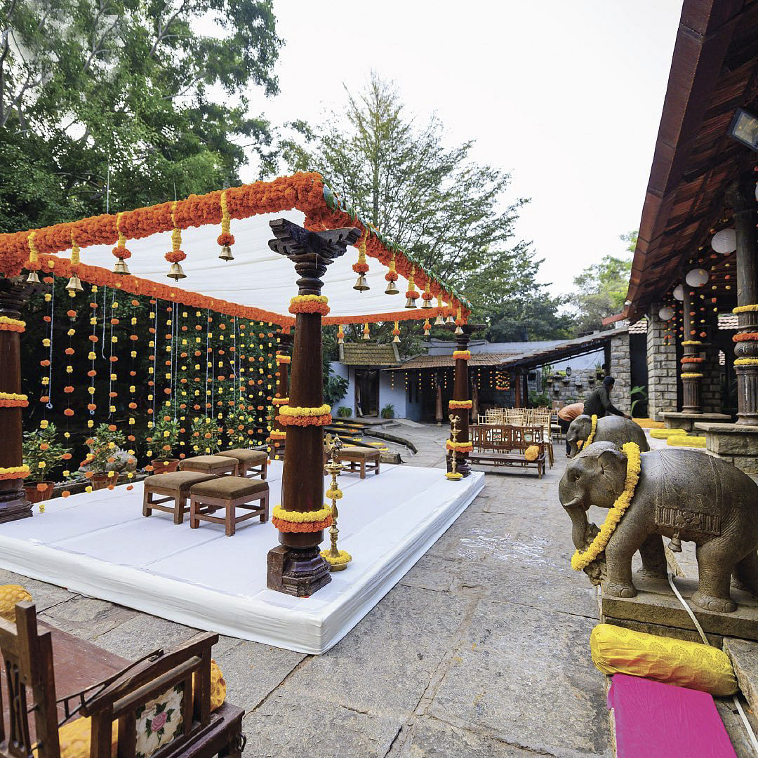 Sky,Building,Chinese architecture,Elephant,Tree,Working animal,Leisure,Temple,Plant,Sculpture