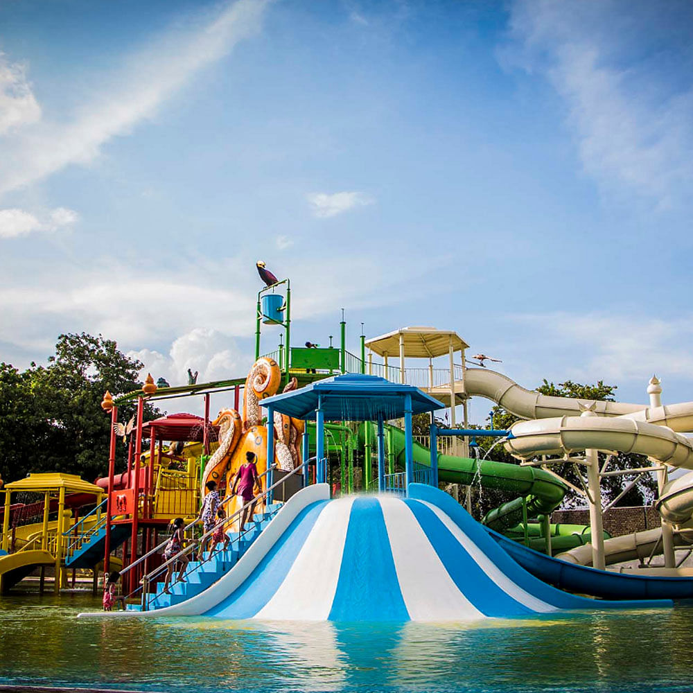 Water,Cloud,Sky,Outdoor recreation,Chute,Tree,Lake,Playground,Leisure,Recreation