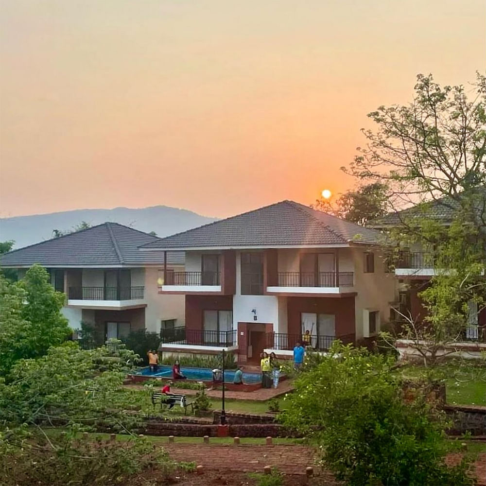 Sky,Plant,Building,Window,House,Land lot,Tree,Afterglow,Sunrise,Sunset