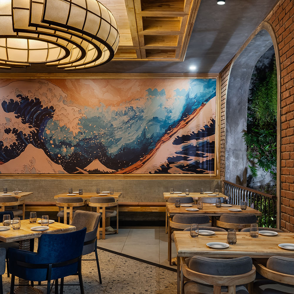 Wood stain,Restaurant,Mural