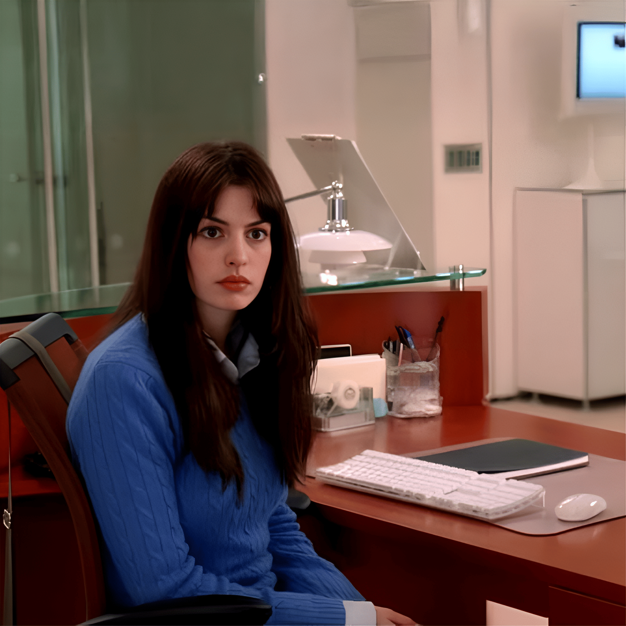 Sleeve,Office Equipment,Office supplies,Peripheral,Personal computer,Communication Device,Long hair,Laptop,Desk,Display device