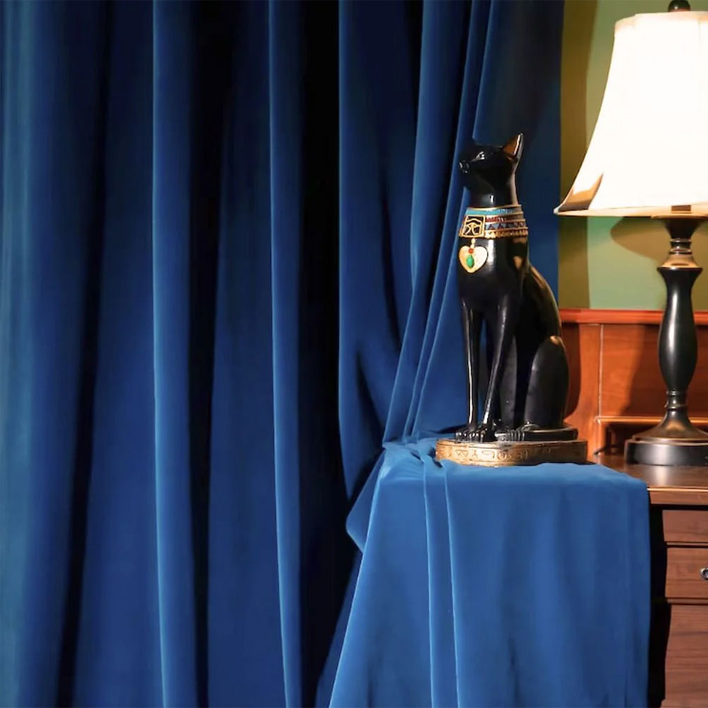 Elite Blue Premium Velvet Curtain
