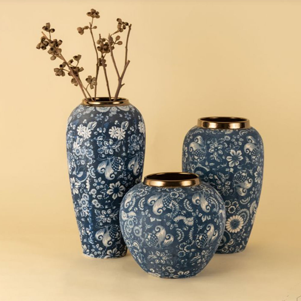Chinese Blue Retro Vase - Medium