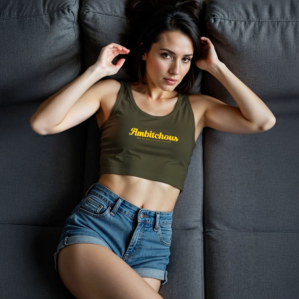 Shoulder,Beauty,Fashion,Neck,Sleeveless shirt,Yellow,Abdomen,Crop top,Muscle,Black